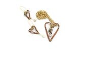 Handmade Hearts, Brass-Copper Wire With Adjustable Length Pendant and Earrings, set001-twpc