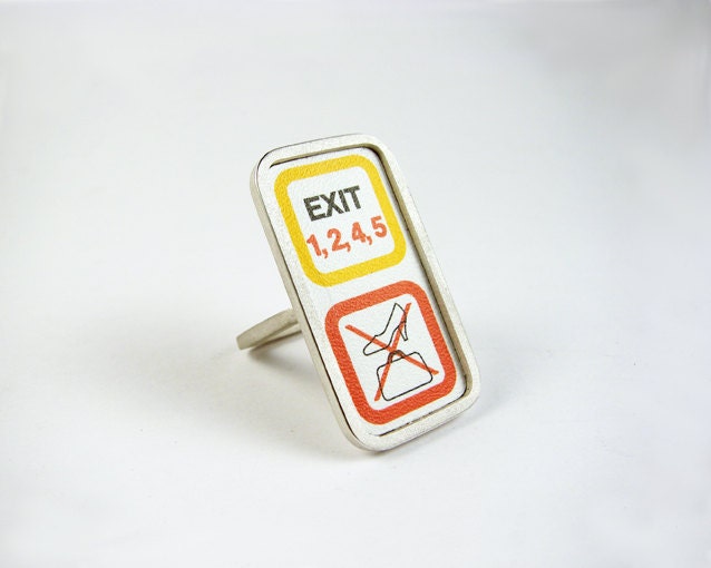 SHE's got a TICKET to RIDE 1 silver square ring