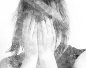 Black and White Fine Art Photography Print, Sorrow, Woman, Emotive Portrait Photograph, Portraiture