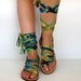 Leather Sandals, handmade, Unique design with silk scarf straps  "APHRODITE" AS06 All sizes Available