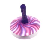 Purple and pinks stripes spinning top, unique dreidel, polymer clay dreidel, great Hanukah gift idea, toy for all ages