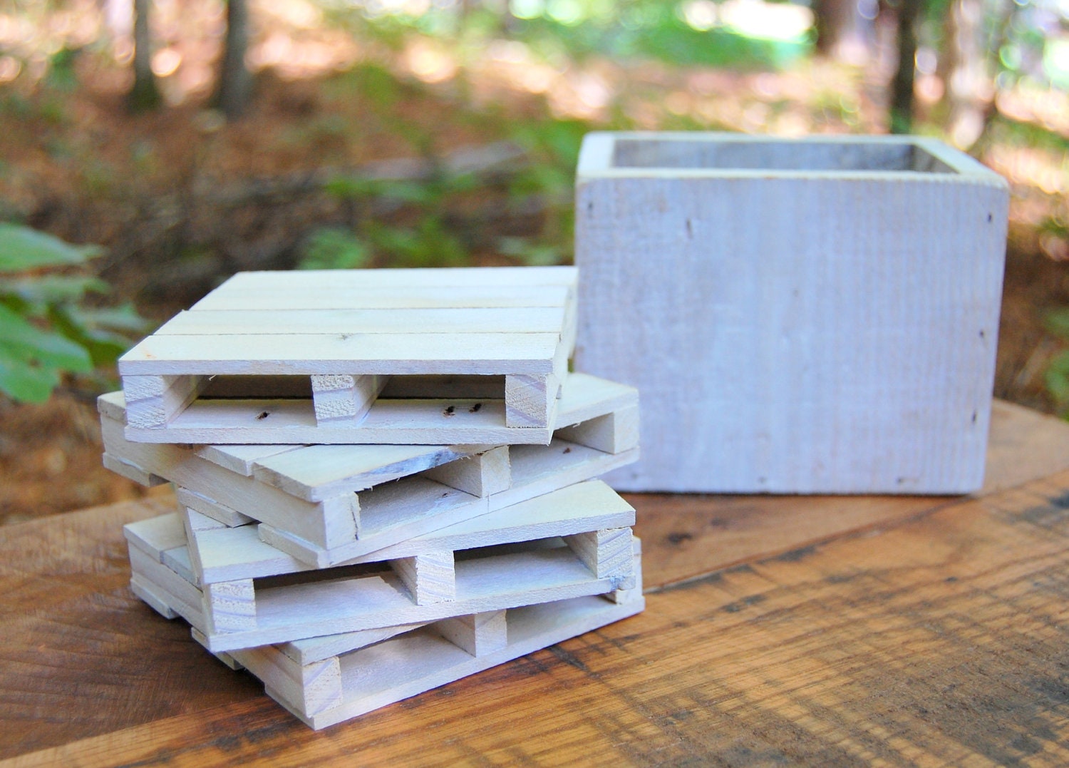 Pallet Coaster Set in White