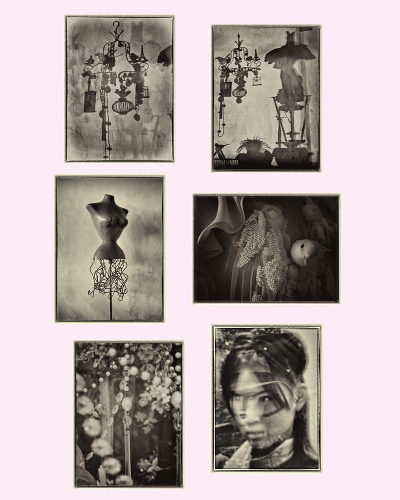 Emporium Miniature's Collection - 4X5 print set, framable photographs, photo set, retro look, antique feel, vintage, black and white