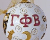 Gamma Phi Beta Cloisonne Ornament with 24k Gold Plating