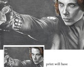 Drawing of Black Widow (Scarlett Johansson) from Avengers