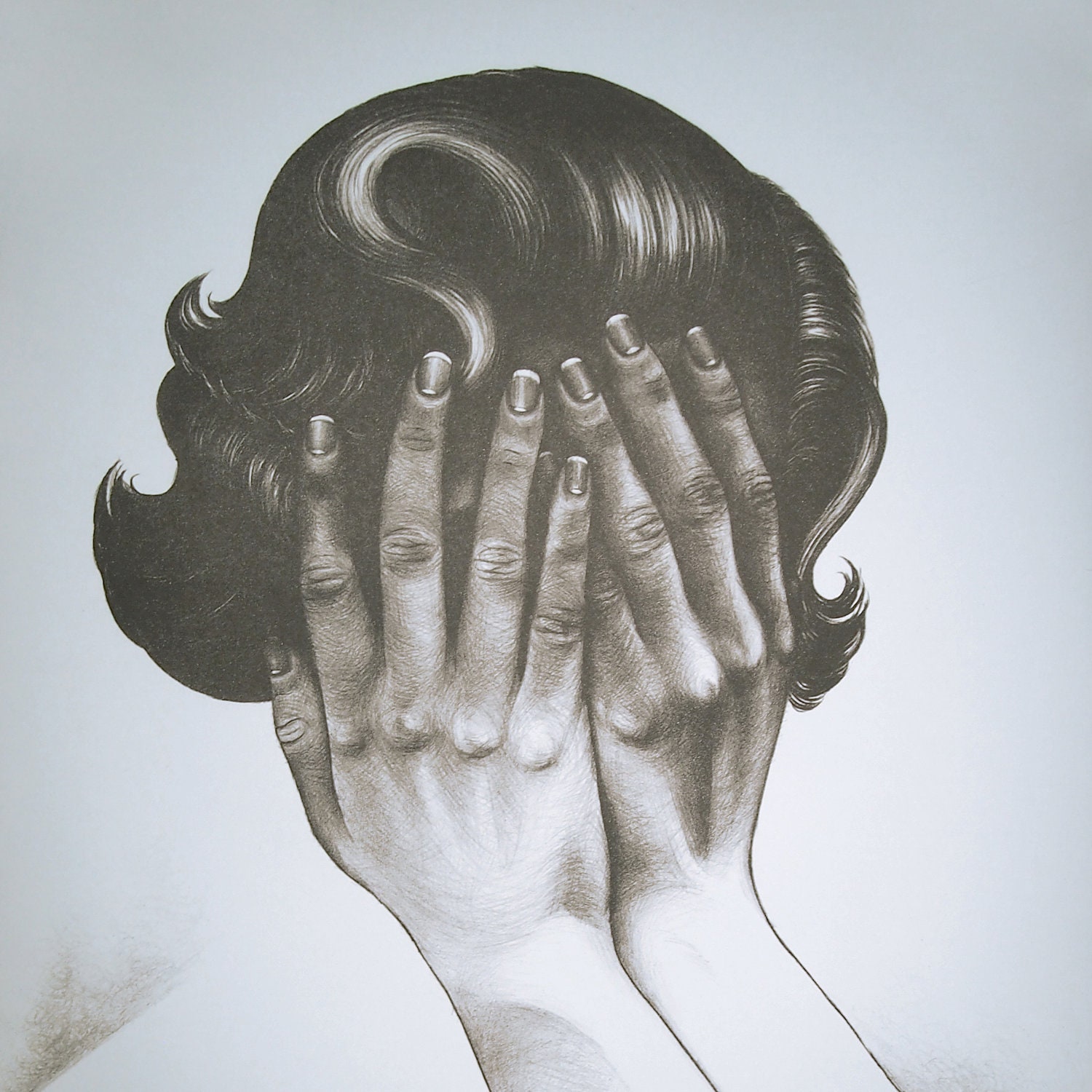 Countenance - original lithograph print by Carrie Lingscheit