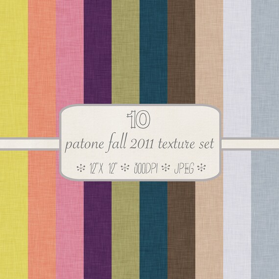 Textured Digital Paper Pack // Pantone Fall 2011 // 10 pieces // jpeg files // 300 DPI // Instant Download Il_570xn