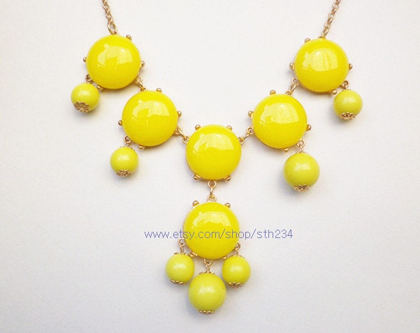 Yellow- 6 stone Bubble Statement Necklace