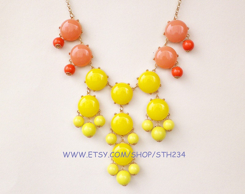 Sunburst (B) - Ombre Bubble Statement Necklace