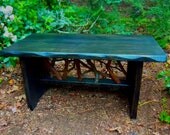 Rustic Modern Handmade Mountain Laurel and pine Coffee Cocktail Table 32"x20" Log Cabin Furniture by J. Wade Free Shipping
