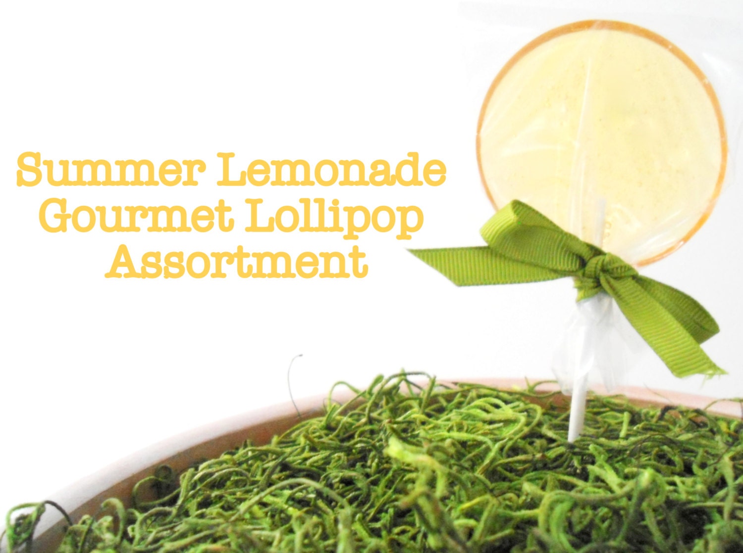 Summer Lemonade Gourmet Lollipop Assortment - Assorted Set of 7 - Summer Party Favors