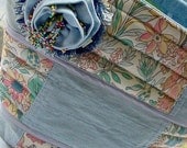 Patchwork/ Quilted Handbag - handmade in denim and floral print