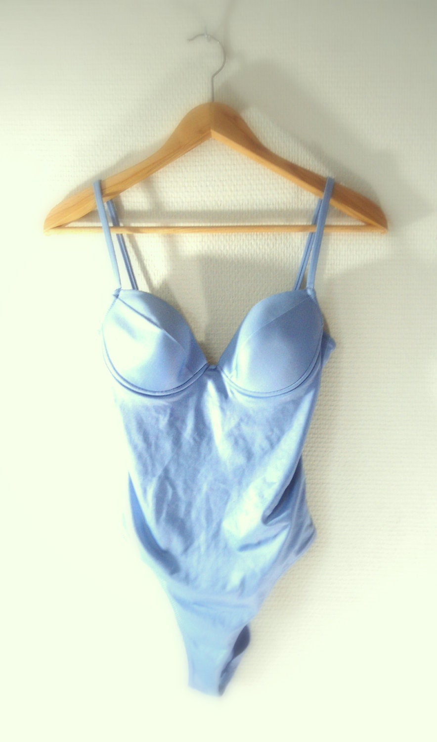 swimming wear woman light blue bath suit-  Emporio Armani- 80's vintage- summer fun 2013- femenin fashion - Sweetlakevintage