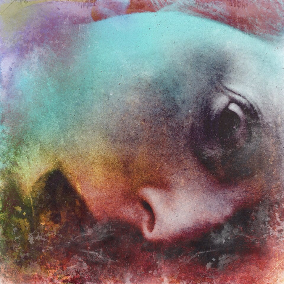 Toxic Abstract Horror Digital Art Print 10x10 