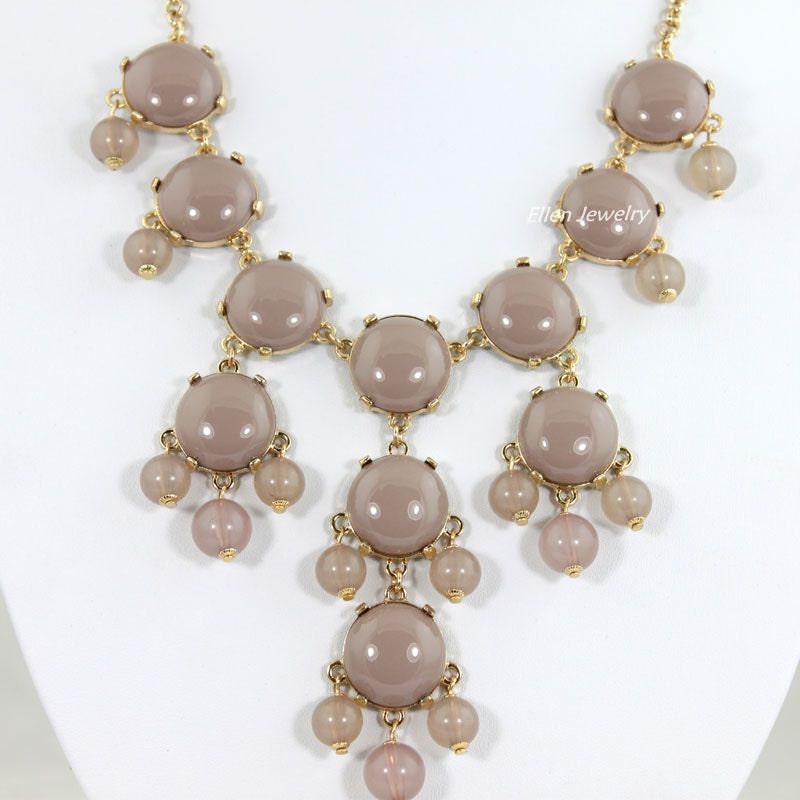 NEW Hot Grey  Bubble Bib Necklace,Small Bubble Necklace, Handmade Bubble Jewelry Bib Necklace Statement Necklace(SM0518-20MM Size)