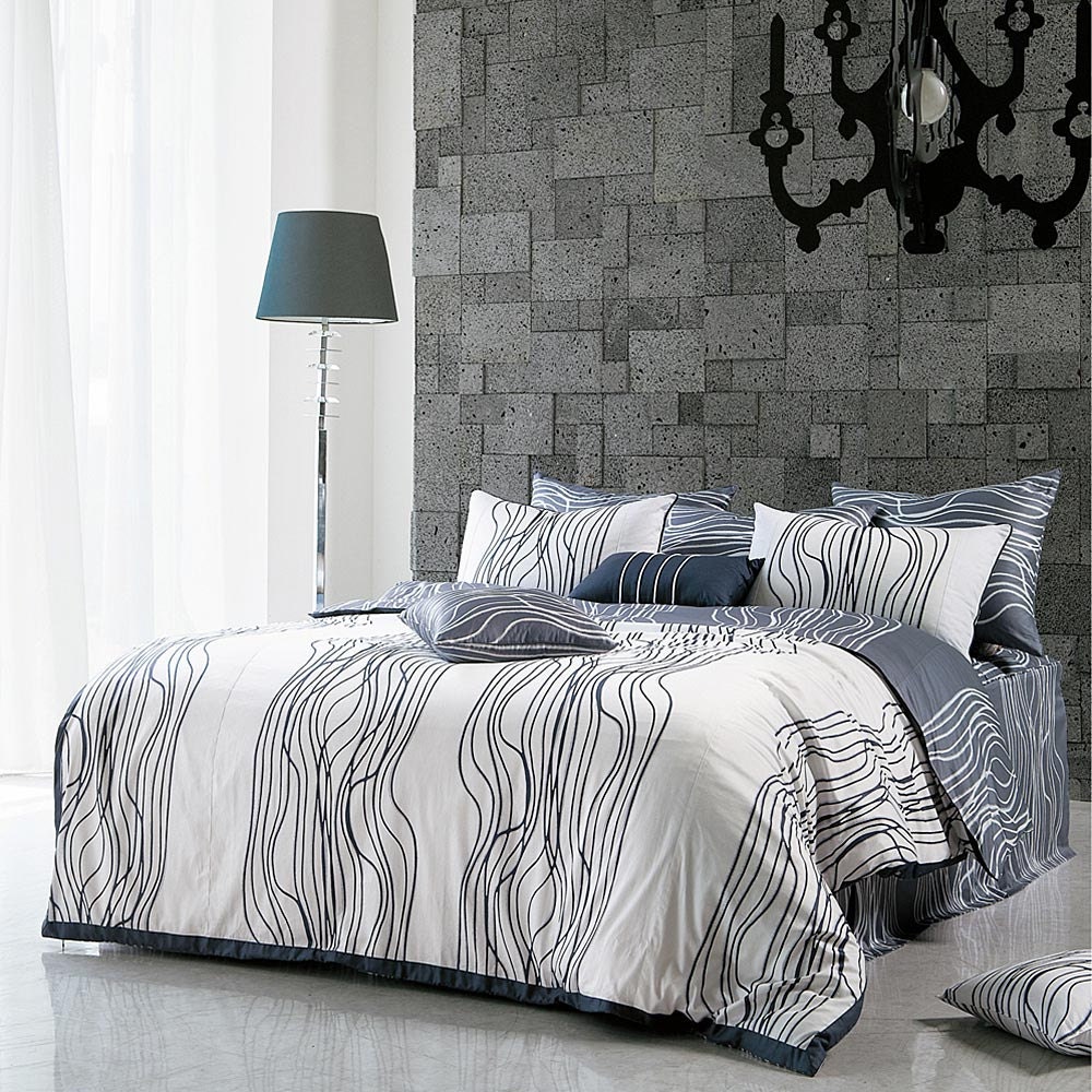 Shipping for 820TC Modern White & Gray Queen Duvet Cover Set