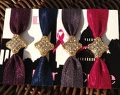 ONE Double Face Gold Plated Diamond Shape Charm Elastic Hair Ties (and Bracelets)