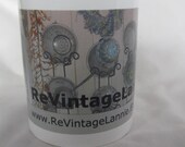 Farmhouse Kitchen Primitive ReVintage Lannie Coffee Mug  Grey Enamelware  Prim Berry Garland  Etsy Advertising