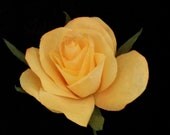 Yellow Full Bloom Rose Paper Flower Wedding Anniversary Bouquet Valentines Centerpiece Custom Made to Order