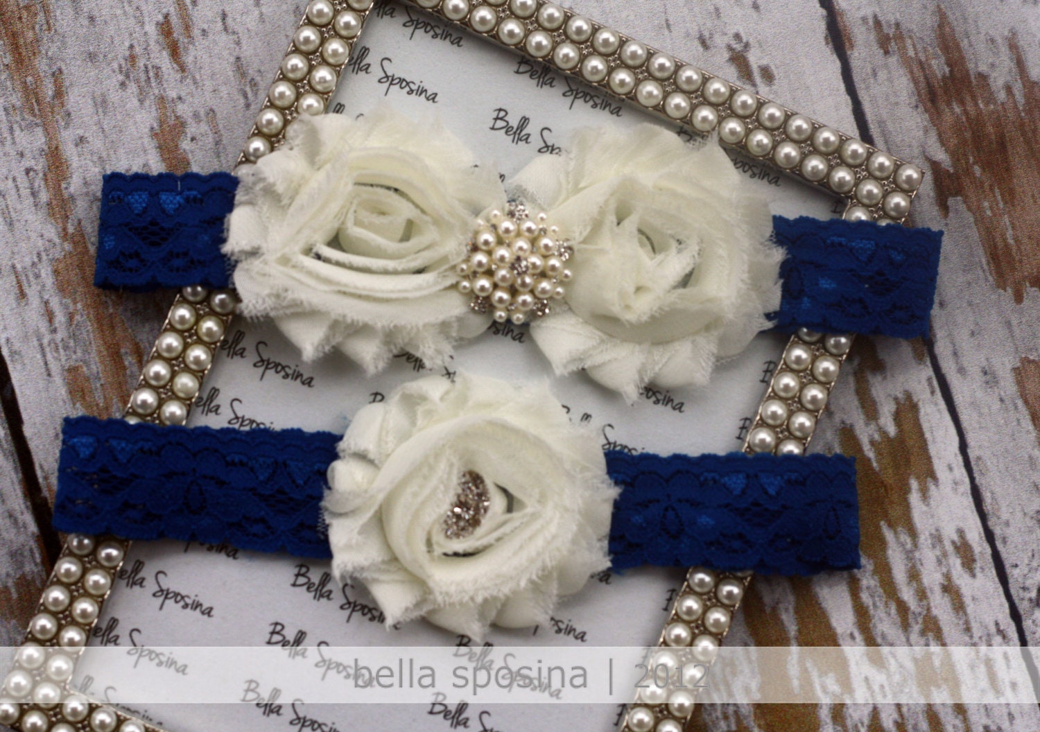 Royal Blue Bridal Garter and Toss Garter - Something BlueWedding Garter Set - Lace Bridal Garter - Rhinestone and Pearl