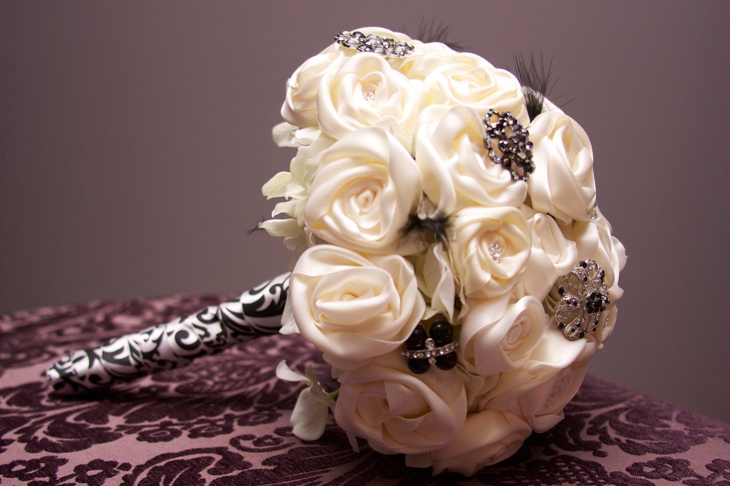 Black and White Satin Bouquet