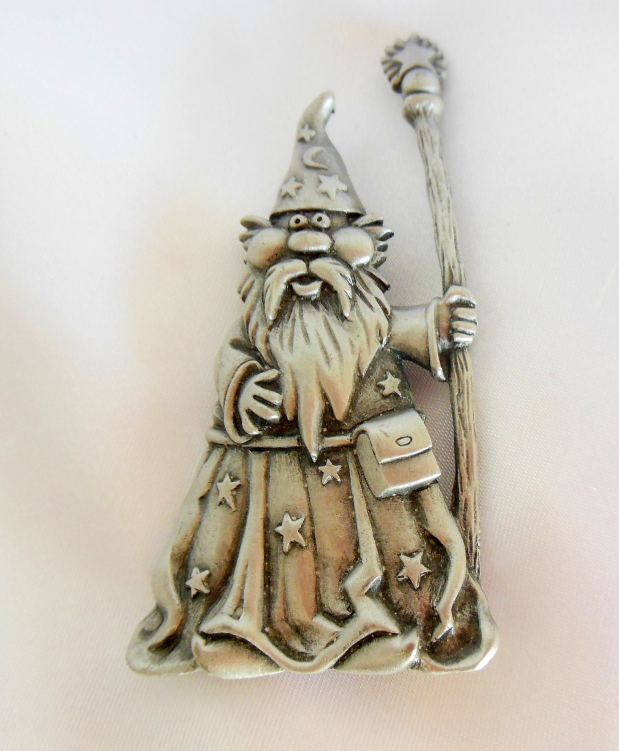 Vintage Wizard Brooch by JJ in Pewter