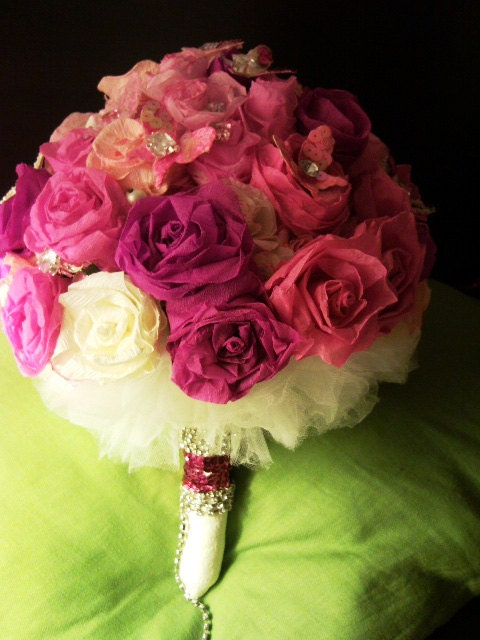 GARDEN of  ROSES" - DEPOSIT for a medium size bridal bouquet