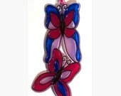 ORNAMENT - Butterfly - Acrylic - Blue - Pink - Wine - Handpainted Home Decor