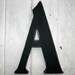 Shabby chic Letter A Wooden Wall Hanging12 inch Black Decor Kids Initial