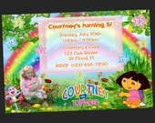 Custom Dora the Explorer Birthday Party Invitations - DIY Printable File