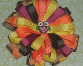 Fall Layered Bow Fall Hair Clip Brown Yellow Orange Dark Red Hair Clip
