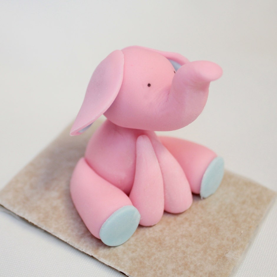 Cupcake Toppers - 1 qty Baby Elephant cake toppers - birthday party, baby shower, wedding shower