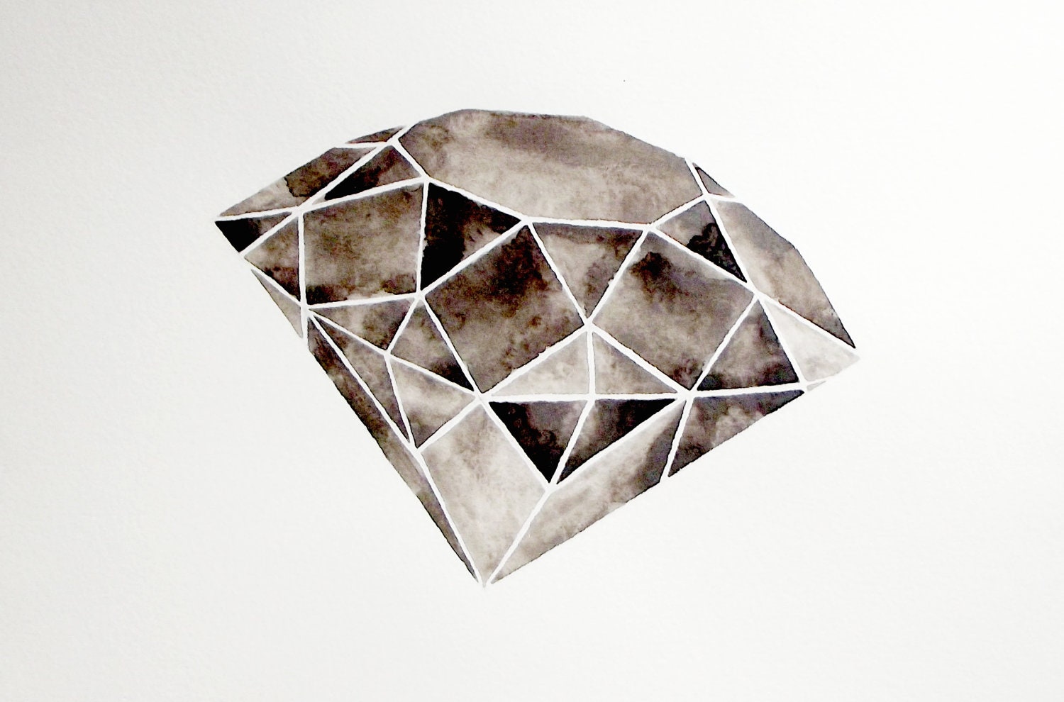 Geometric Diamond - Original Watercolor - GeometricInk