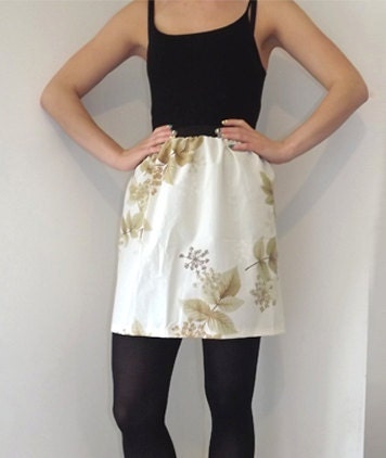 Cream Floral elasticated skirt, Ethical Fashion.