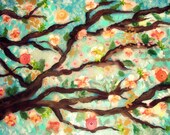 Flowering tree art 5x7 print