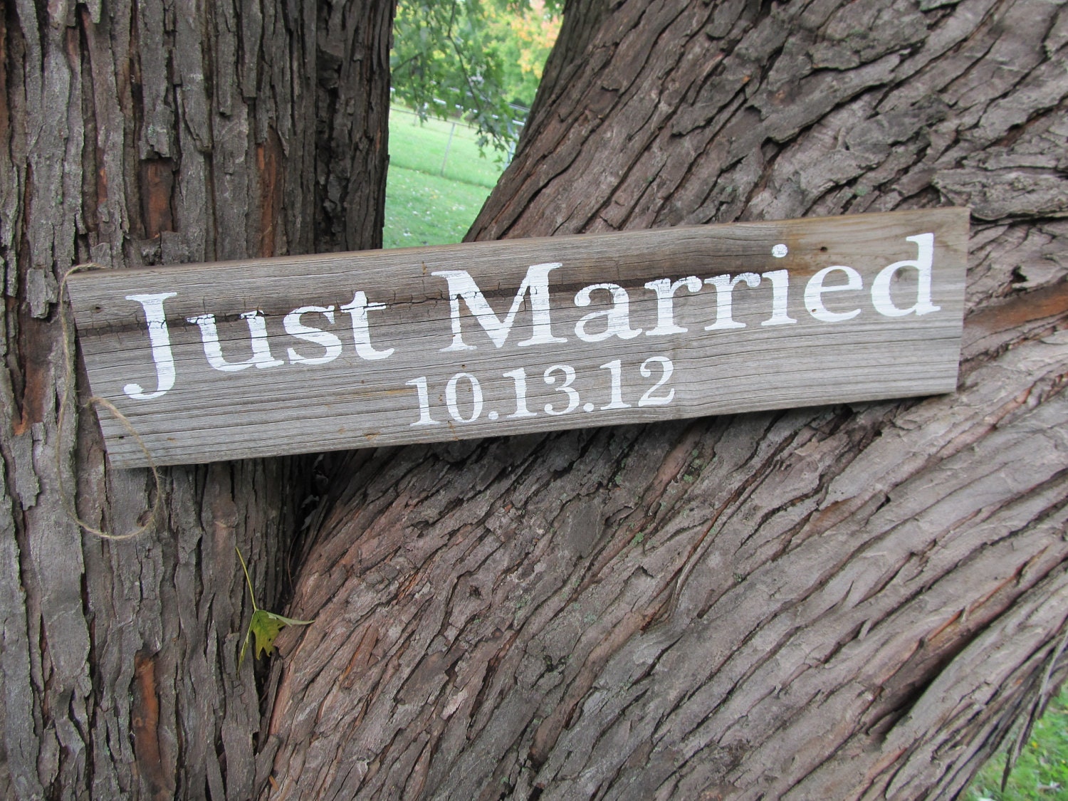 Just Married Rustic wedding sign   made from reclaimed wood