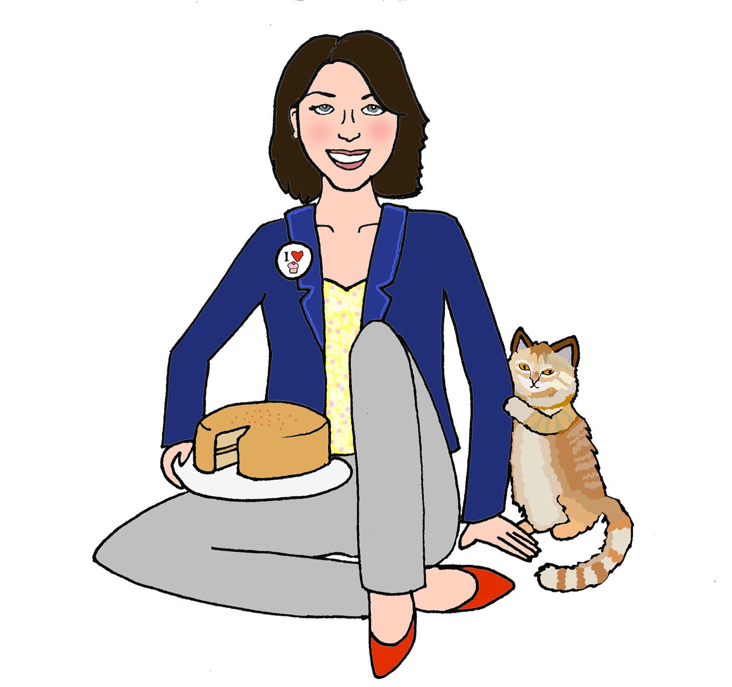 Illustrated Portrait with Pet