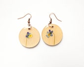 Elegant pansies Wood Earrings - Bymagicdoor