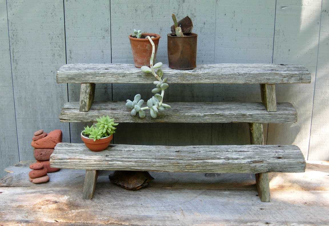 Reclaimed Driftwood Plant Stands - Handcrafted Wooden Tables - Weathered and Worn