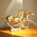 Vintage Running Horses Brass Sculpture, Brass Horse Statue, Gold Horse Figurine
