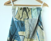 Pale Pastel Cubist Stretchy Pencil High Waisted Skirt