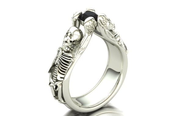 Skeleton Engagement Ring in Sterling Silver