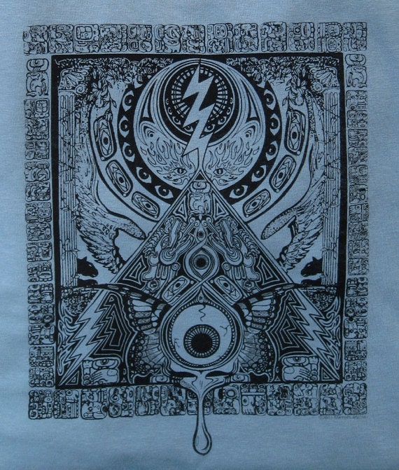The "Fire on the Mountain of Flying Eyeballs Shirt" Grateful Dead Phish Furthur Shakedown Lot T-Shirt in S, M, L, XL, 2XL, & 3XL