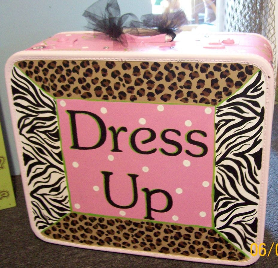 Dressup Suitcase(C)  zEBRA cheetah  HOT PINK Pink Girls night out Dressup