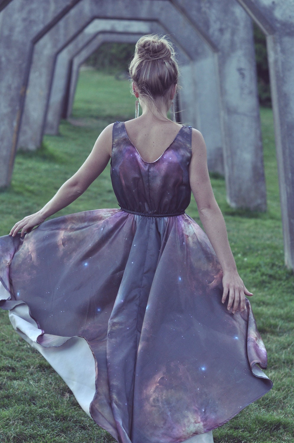 Australe - Asymmetrical Galaxy Dress