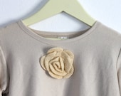FALL COLLECTION /  Long Sleeves Dark Beige Shirt / Girl Shirt / Children Clothing / Kids Clothing
