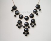 SALE -  Black Bubble Bib Statement Necklace