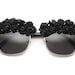 Victoria Flower Sunglasses (Black/Black)