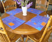 Reversible Placemats Modern Abstract Set of 4