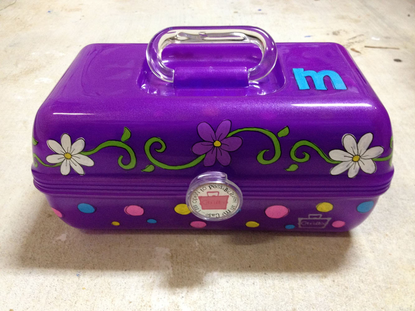 Custom Hand Painted Caboodle Makeup Hair Accessories Organizer for Girls and Teens